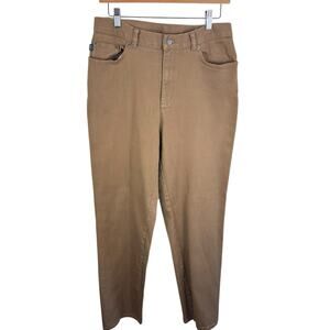 Lauren Jeans Co. Vtg Cotton Khaki Camel Tan Straight Leg High Rise Jeans Size 10